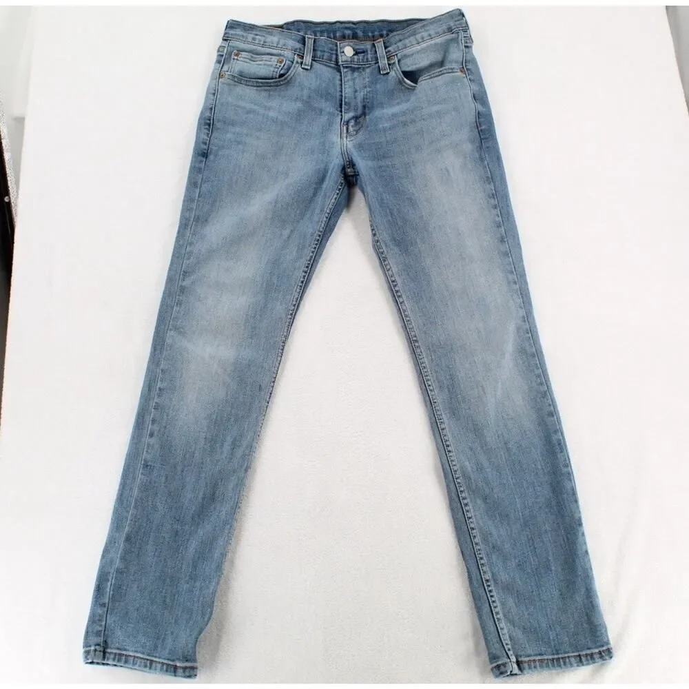 Levi's Blue 511 Cotton Blend Straight Leg Mid Rise Mens Denim Jeans Size 32x32
